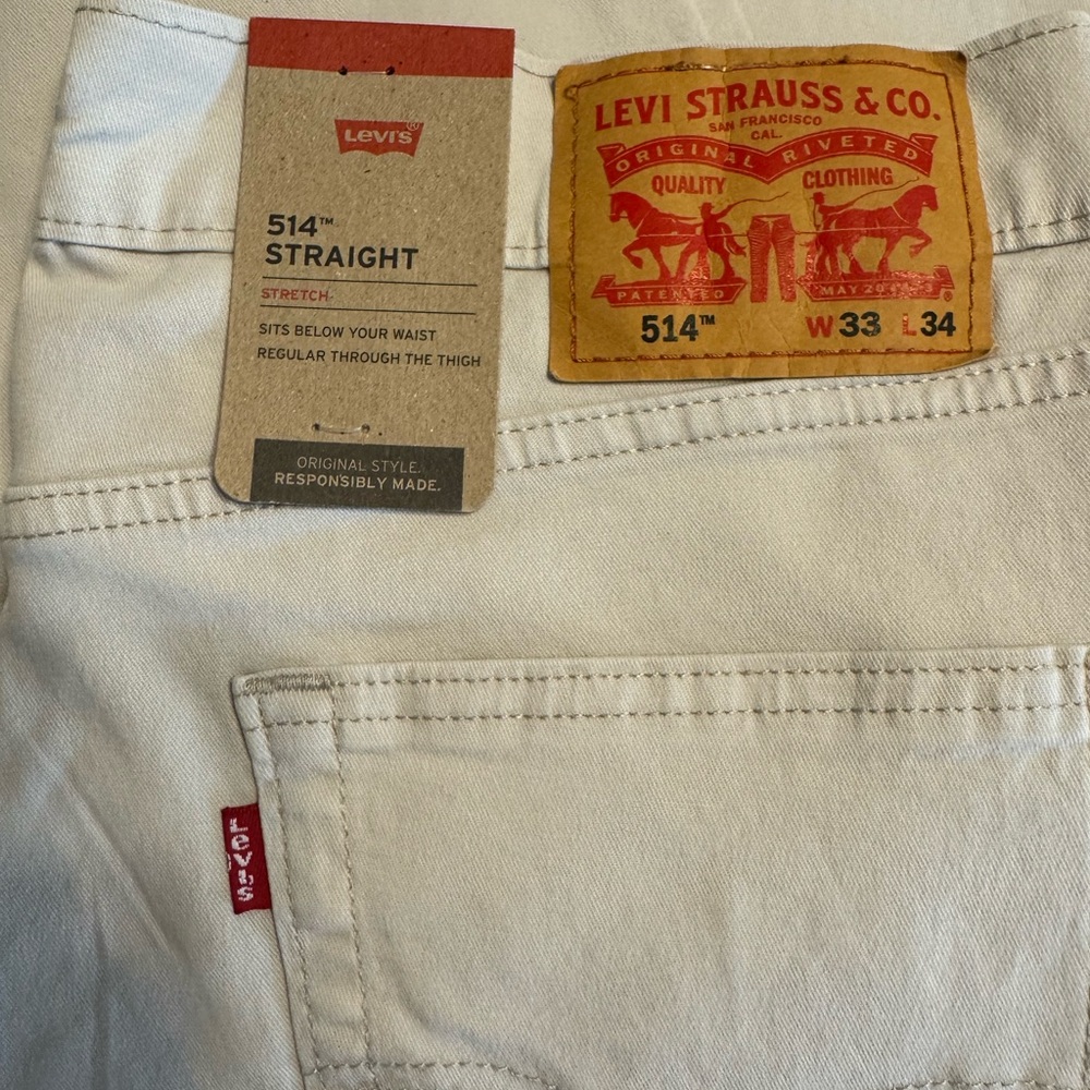 Levi's White Straight Jeans Classic Style